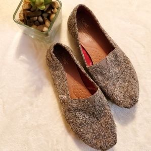 TOMS metallic tweed flat
